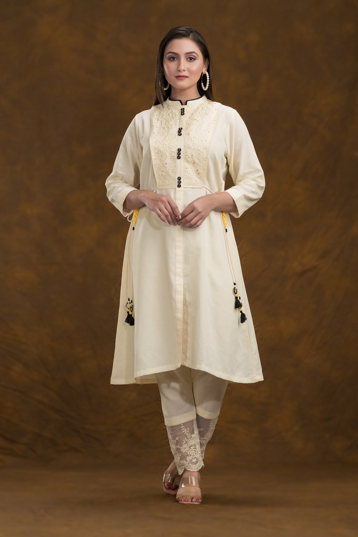 Sacred Suta Embroidered Cotton Kurta-Pant Set