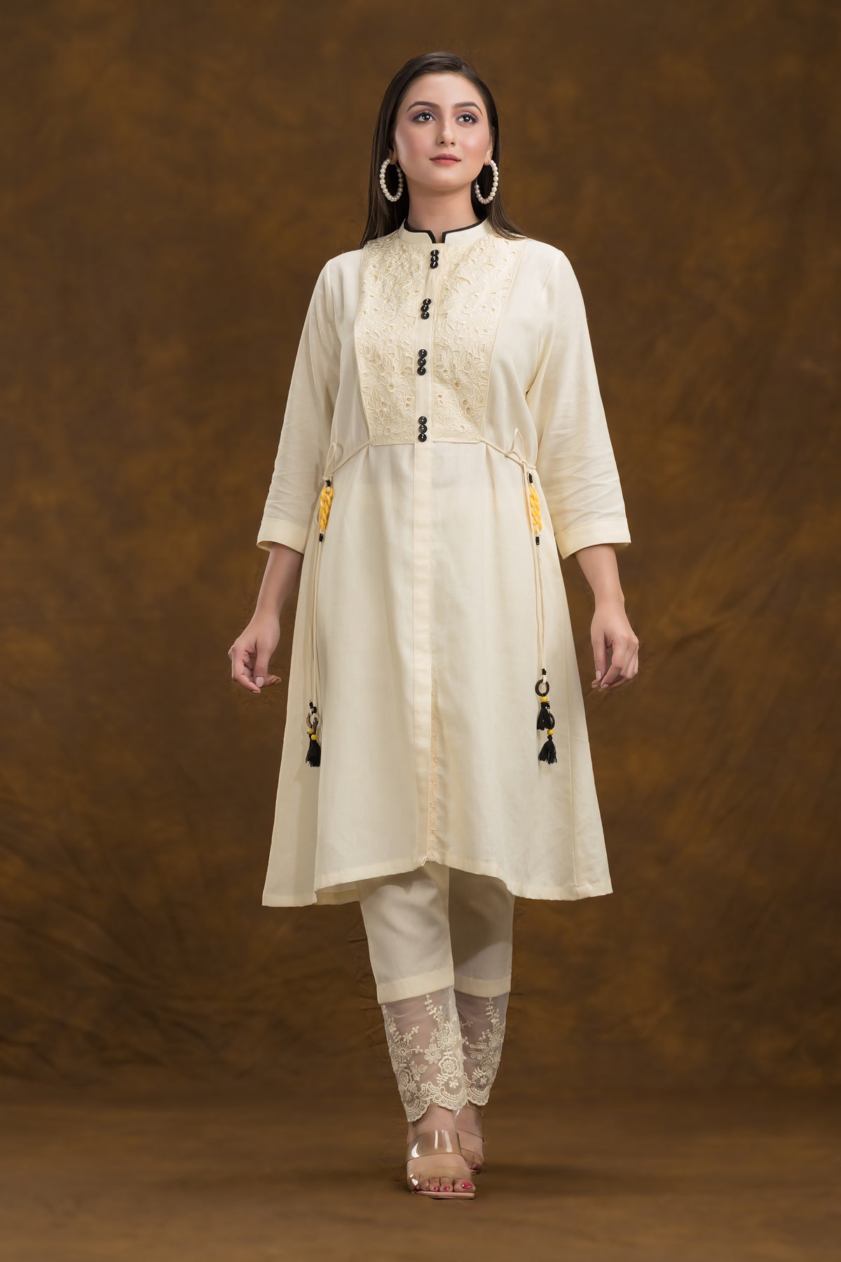 Sacred Suta Embroidered Cotton Kurta-Pant Set