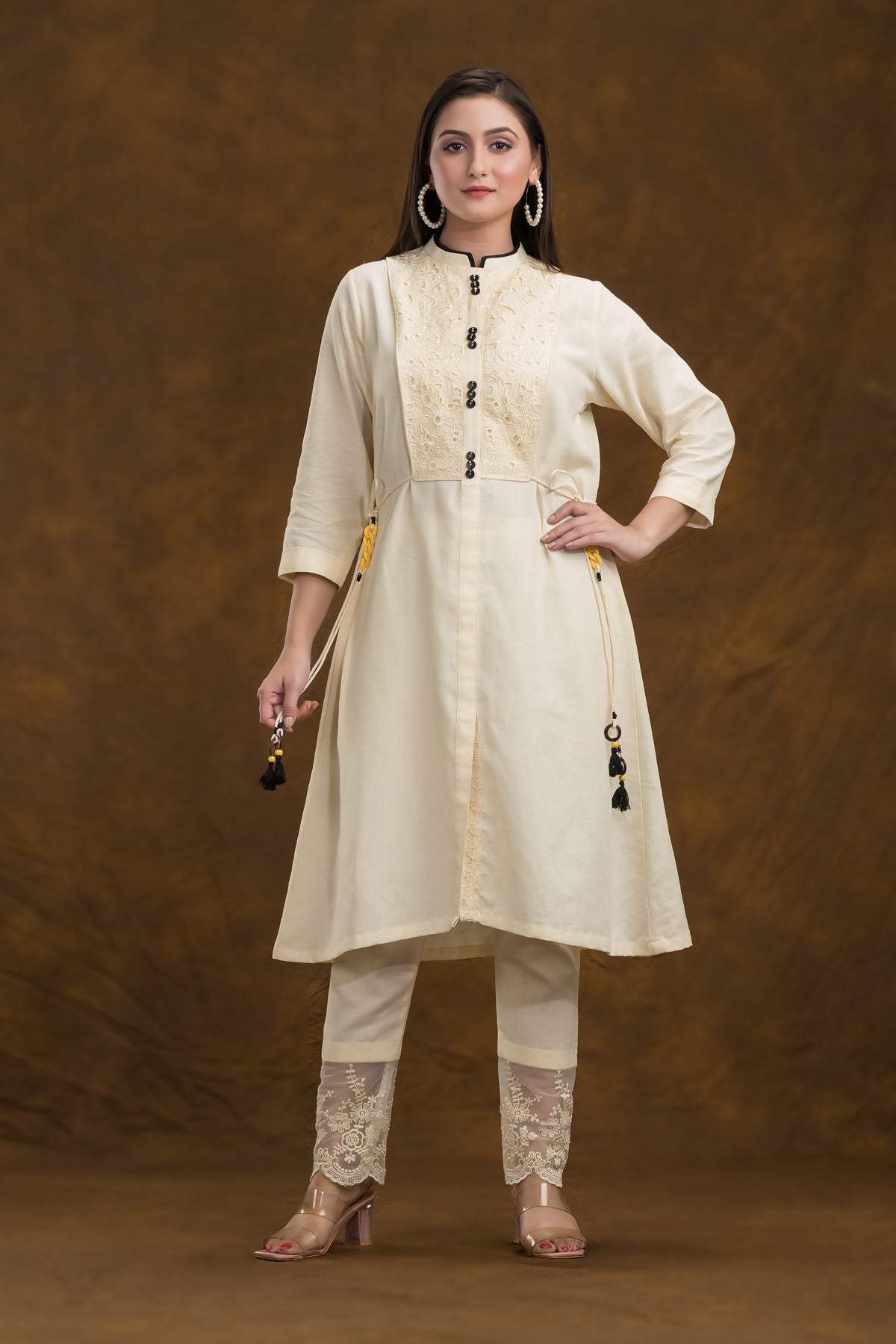 Sacred Suta Embroidered Cotton Kurta-Pant Set