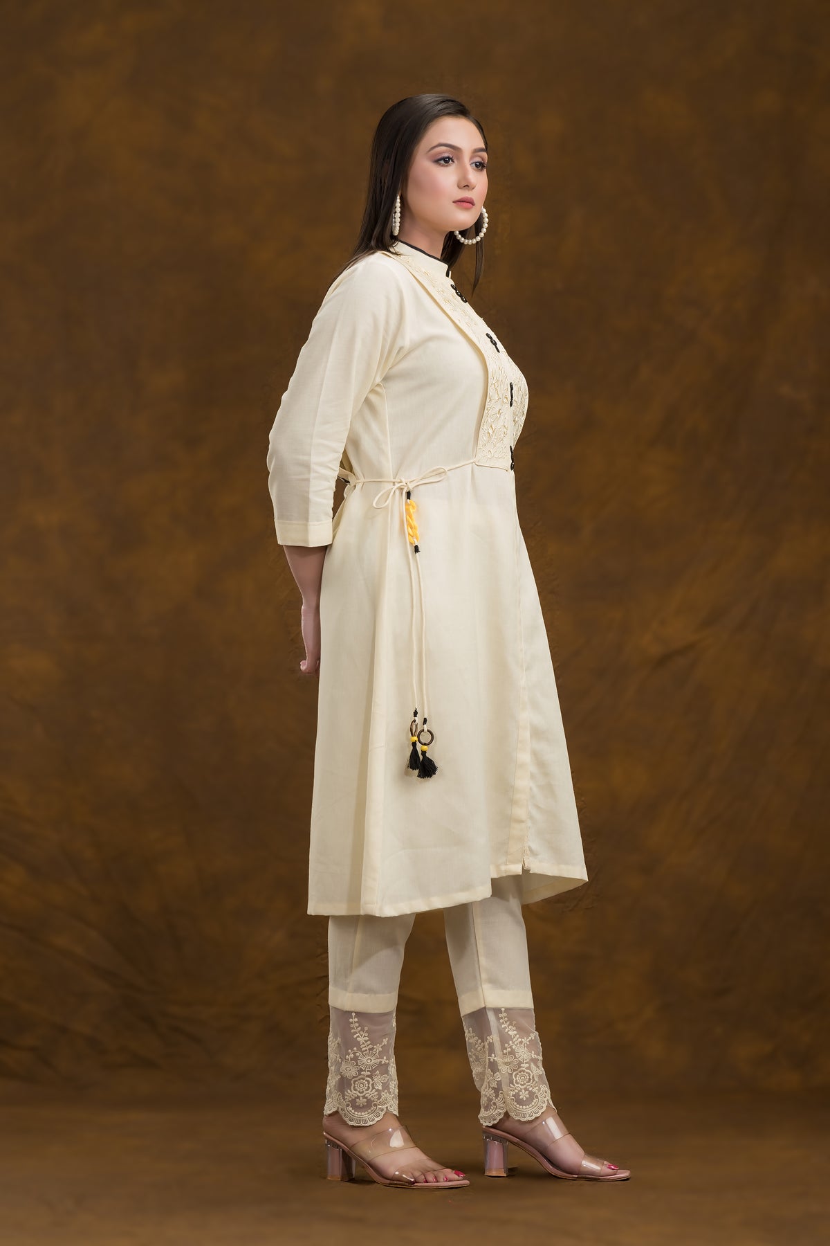 Sacred Suta Embroidered Cotton Kurta-Pant Set