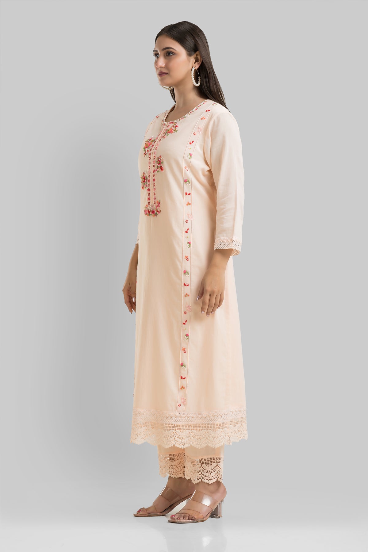 Designer Muslin Kurta-Pant-Dupatta Set