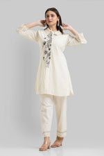 Designer Hand Painted Camric Kurta-Pant Set