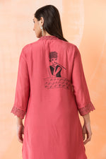 Designer Hand Painted Camric Kurta-Pant Set