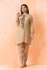 Designer Hand Painted Camric Kurta-Pant Set