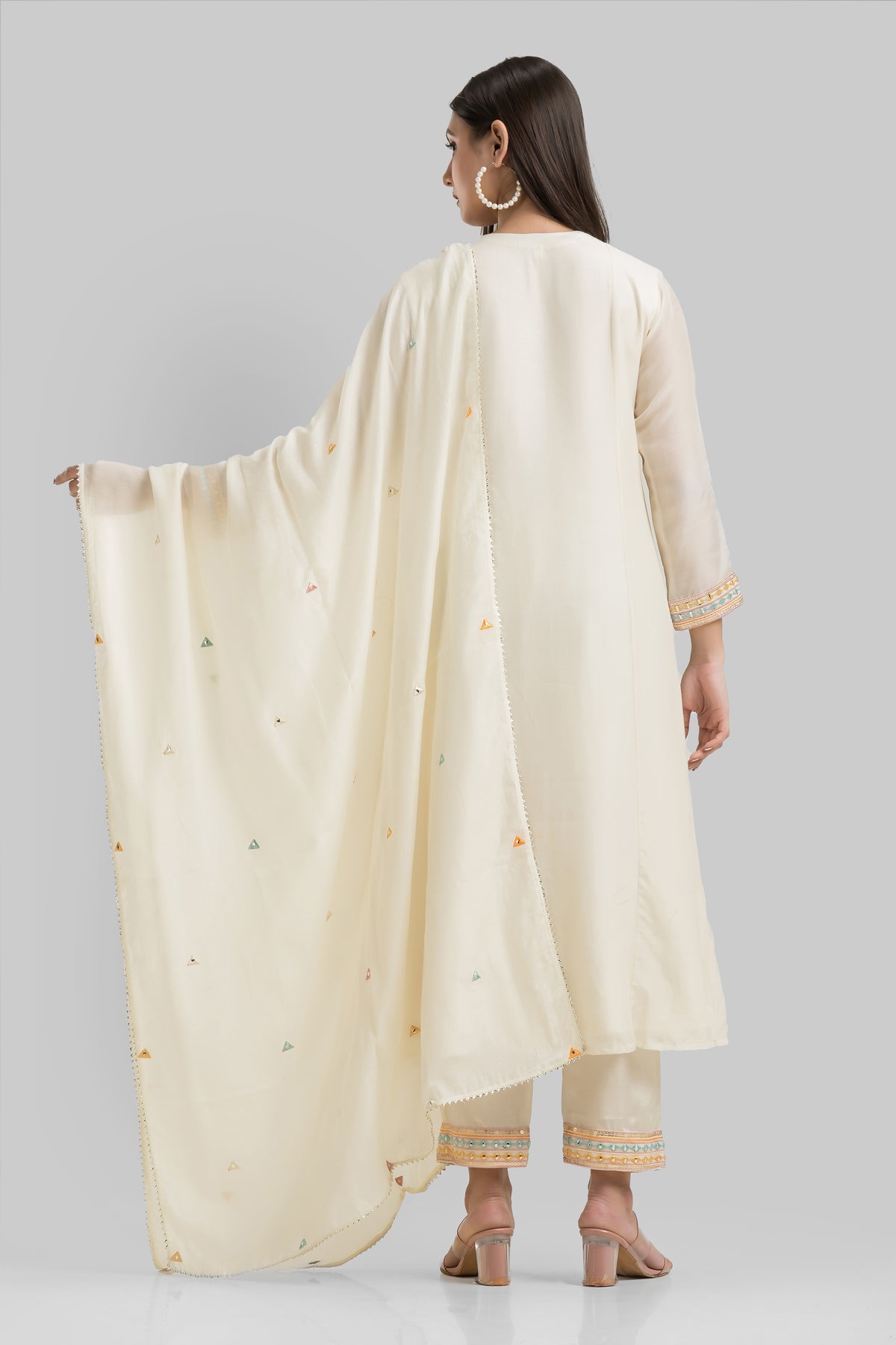 Sacred Suta Designer Cotton Kurta-Pant-Dupatta Set