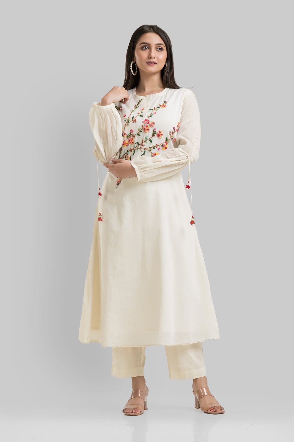 Designer Muslin Kurta-Pant Set