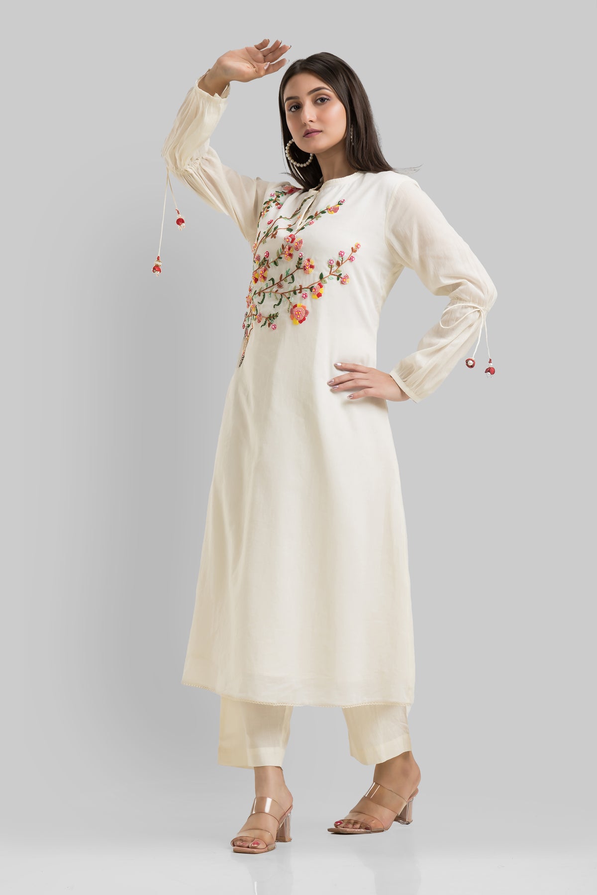 Designer Muslin Kurta-Pant Set