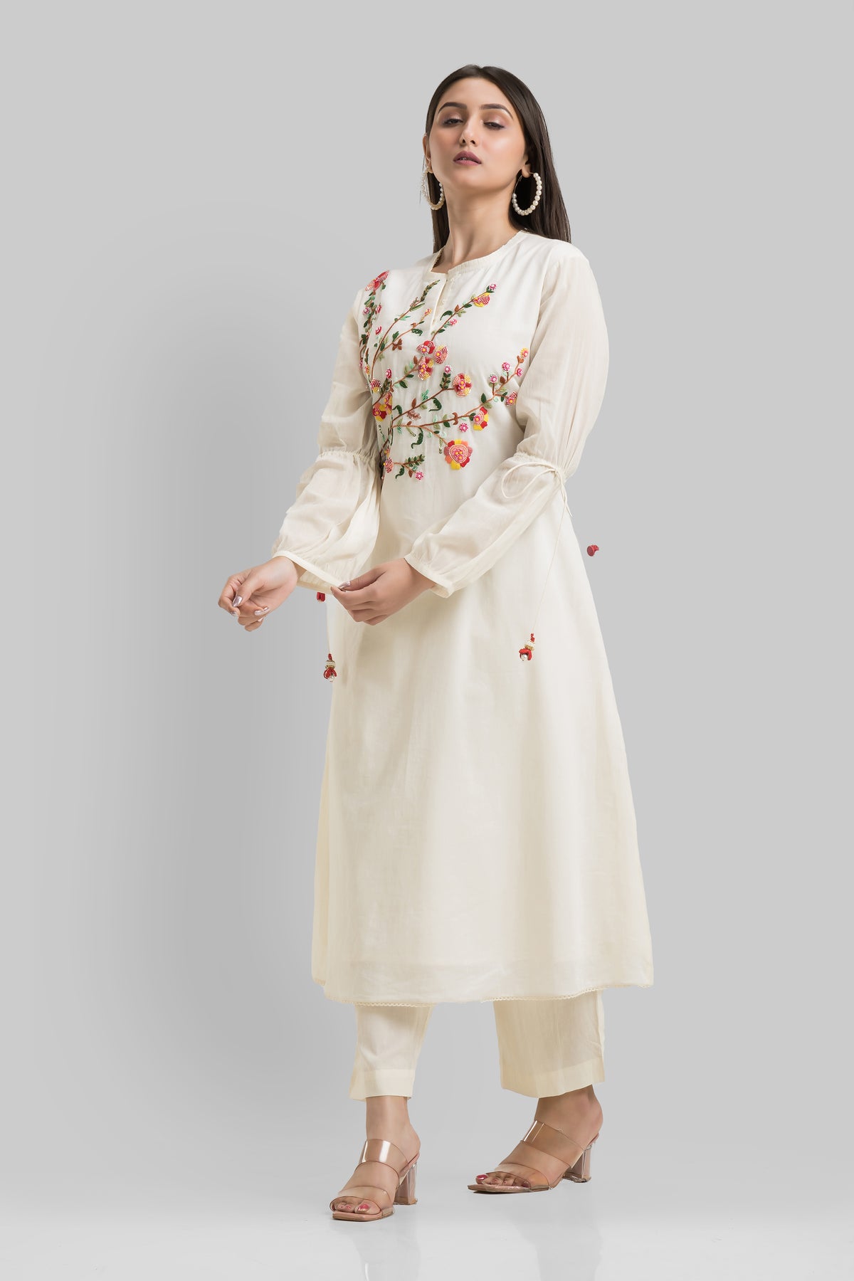 Designer Muslin Kurta-Pant Set