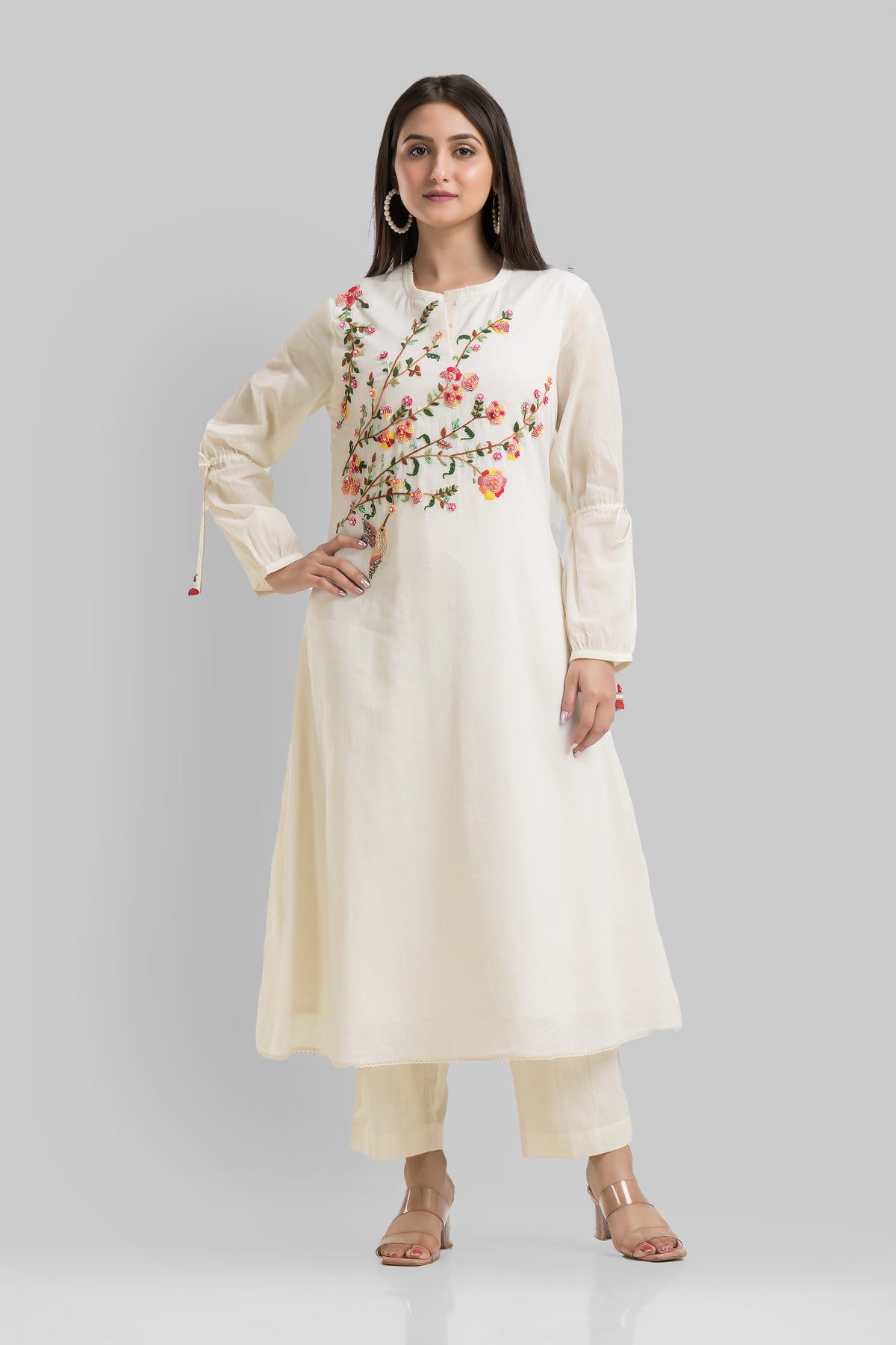 Designer Muslin Kurta-Pant Set