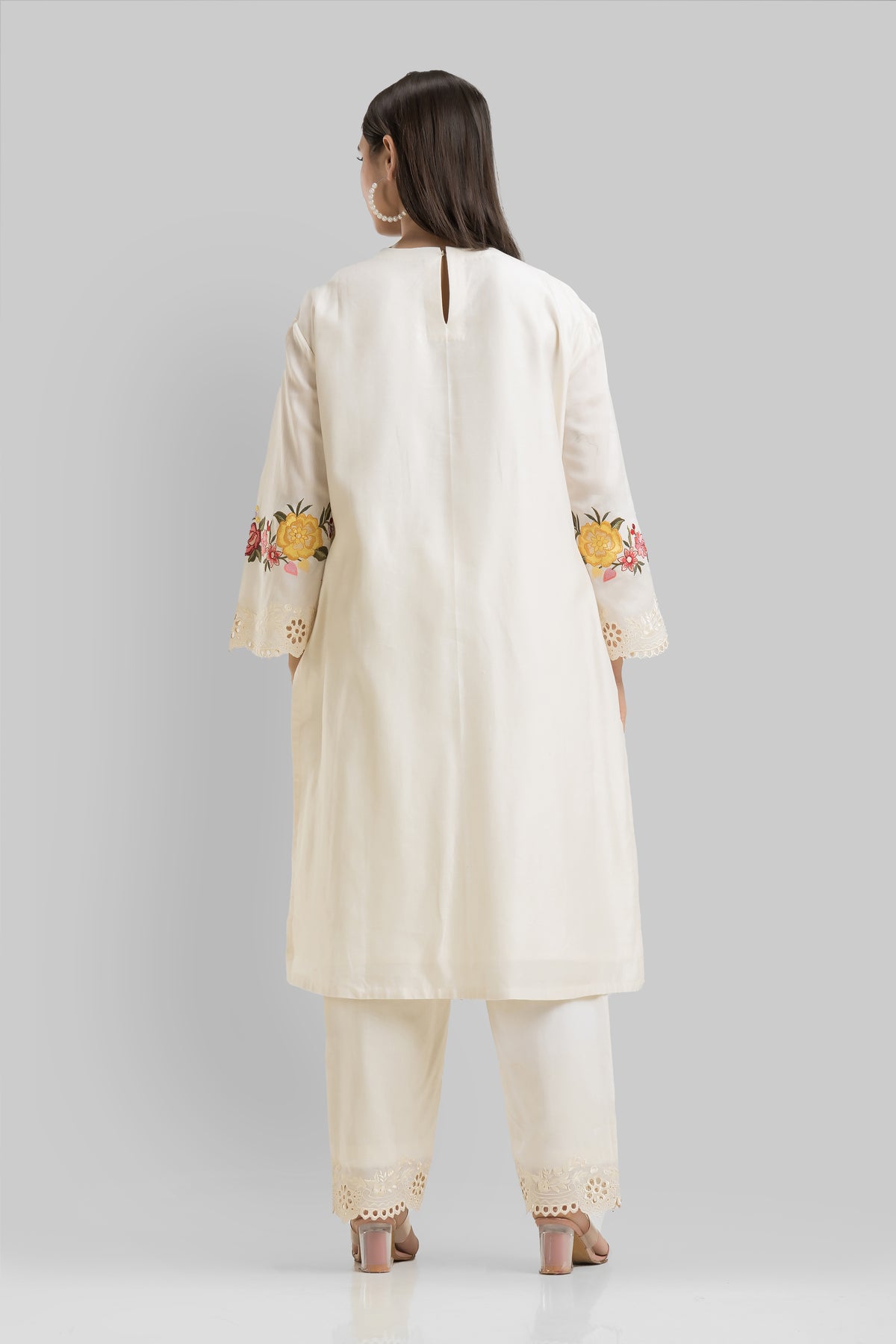 Designer Chanderi Kurta Pant Set