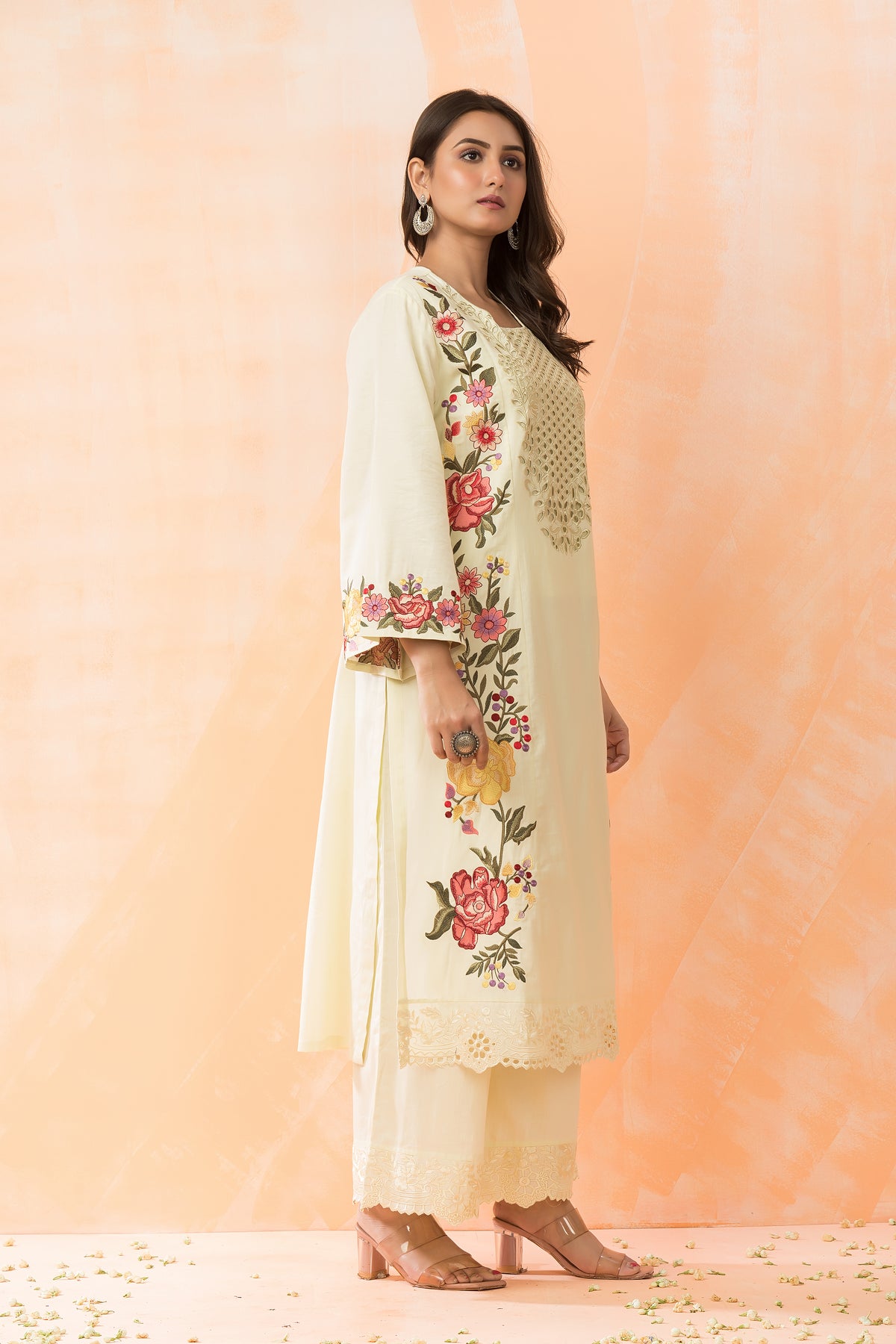 Embroidered Cotton Kurta-Pant Set