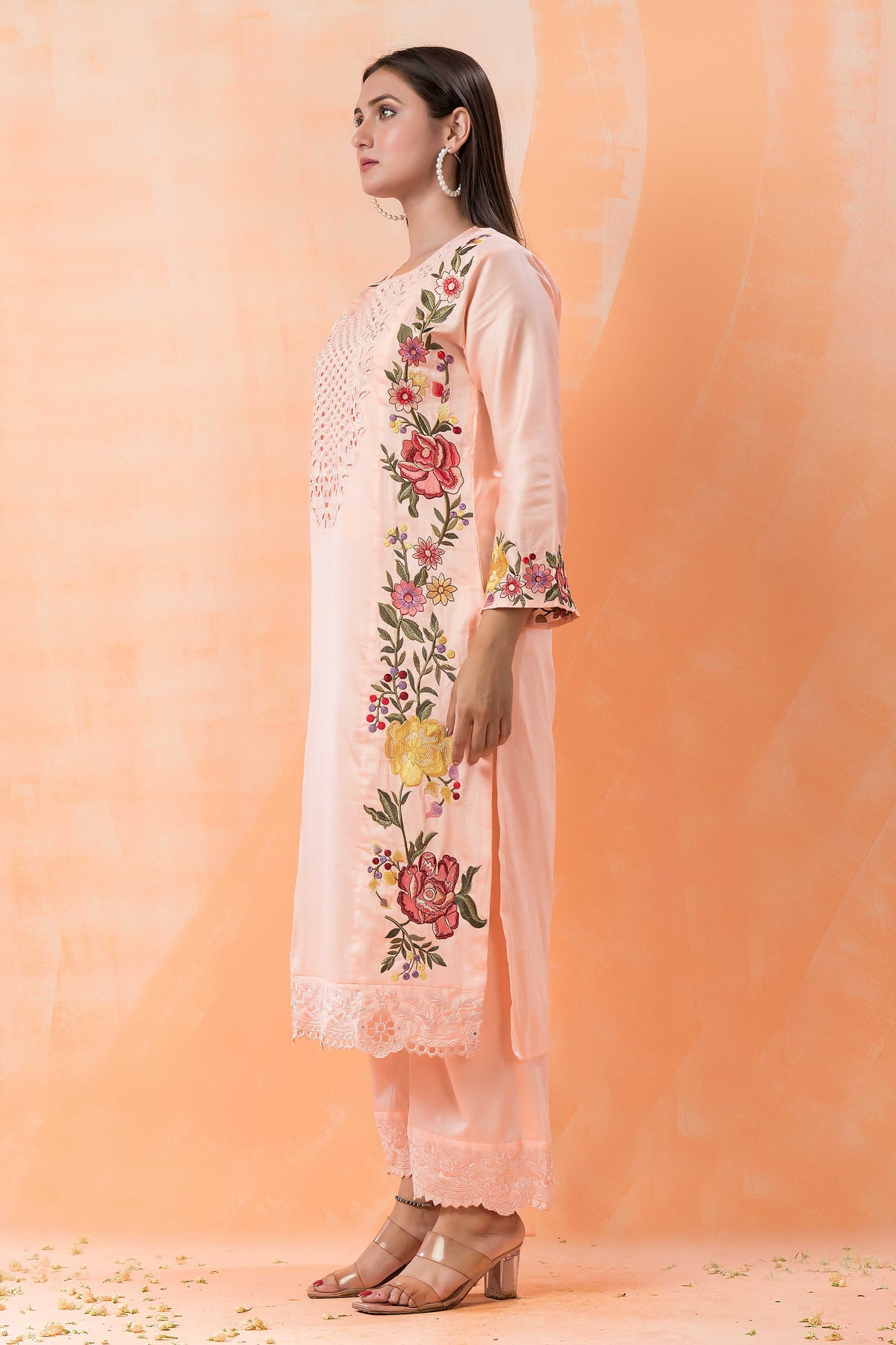 Embroidered Cotton Kurta-Pant Set