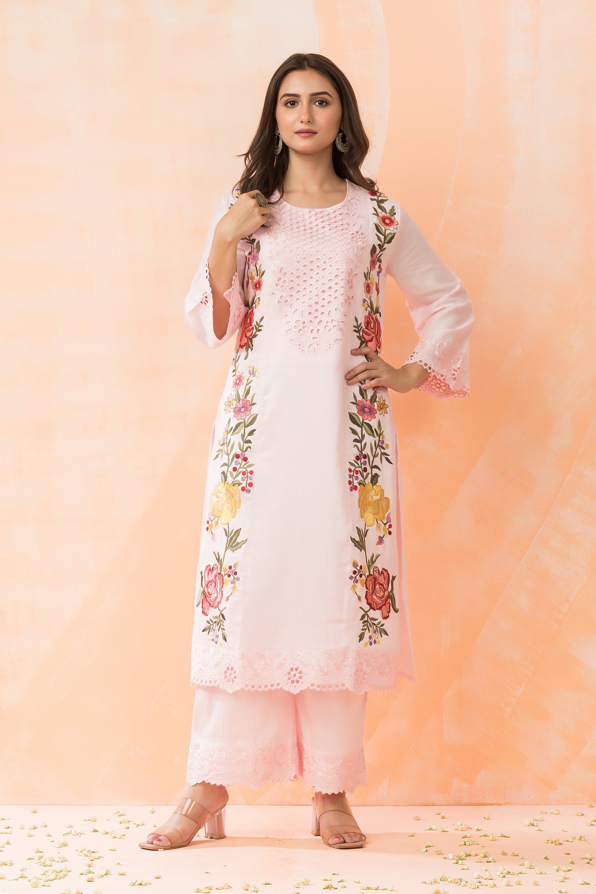 Embroidered Cotton Kurta-Pant Set