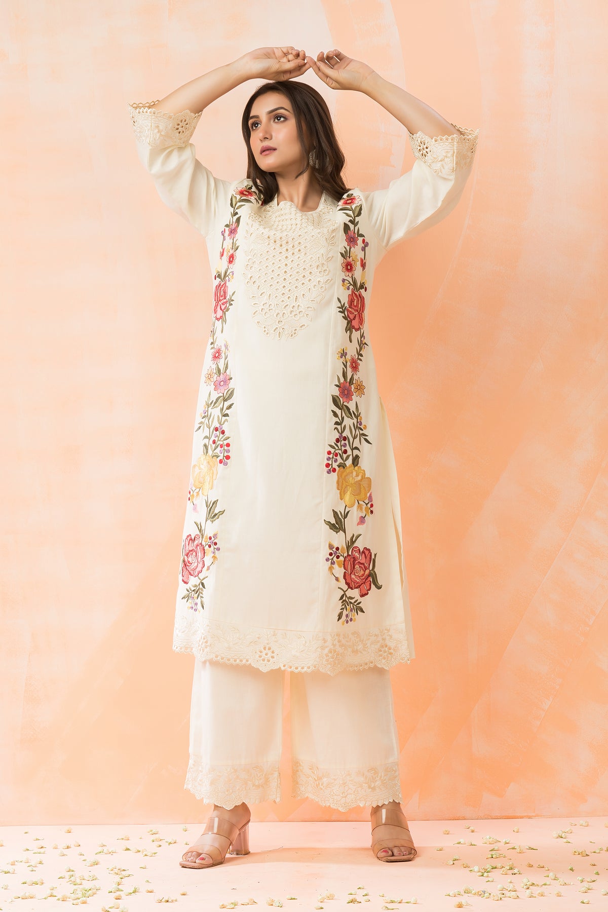 Embroidered Cotton Kurta-Pant Set