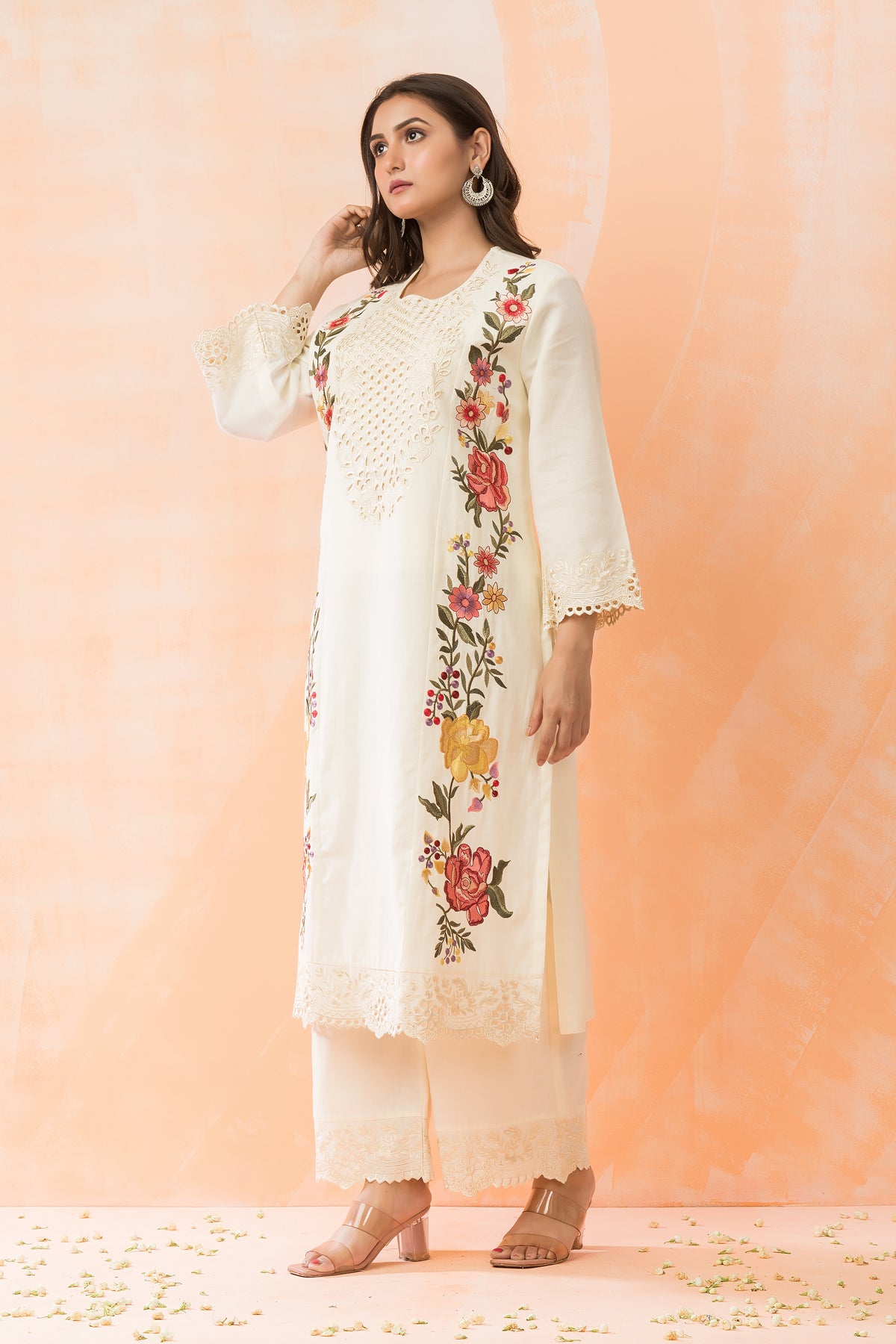 Embroidered Cotton Kurta-Pant Set