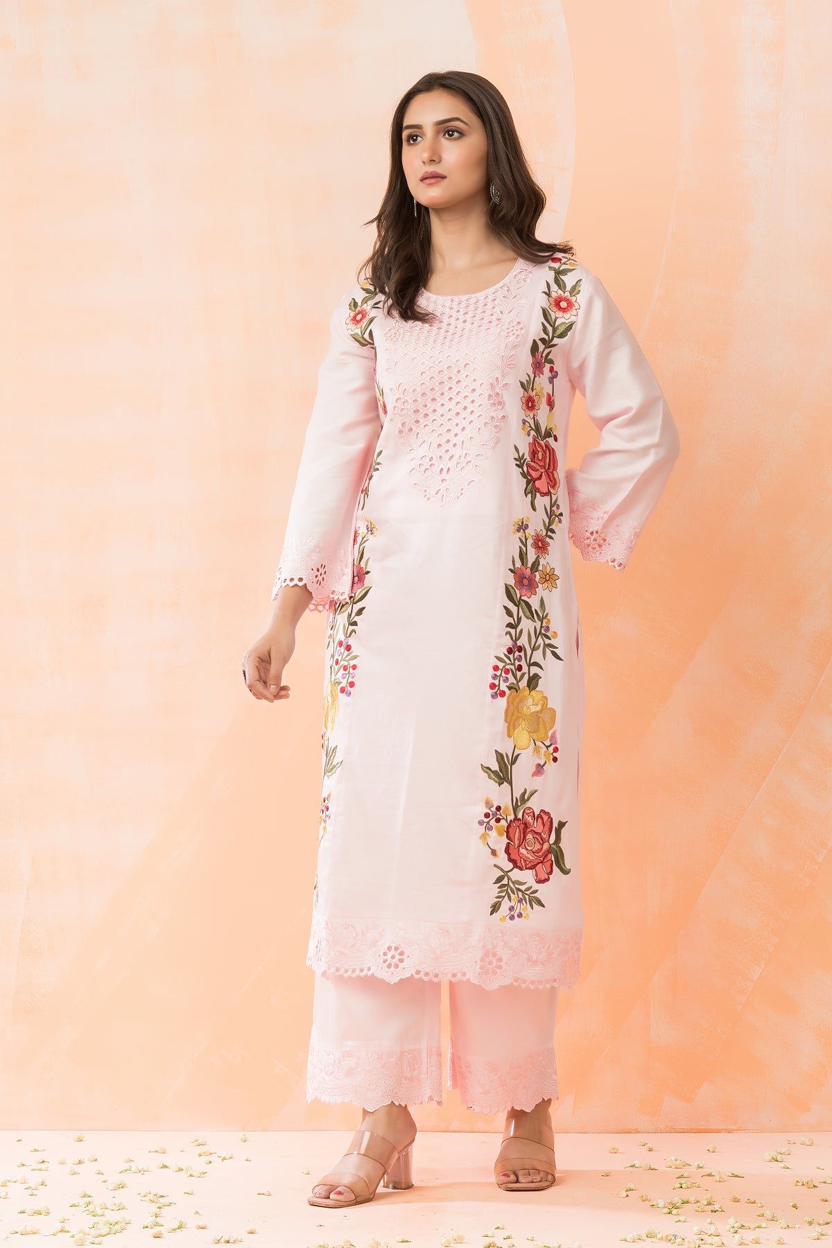 Embroidered Cotton Kurta-Pant Set