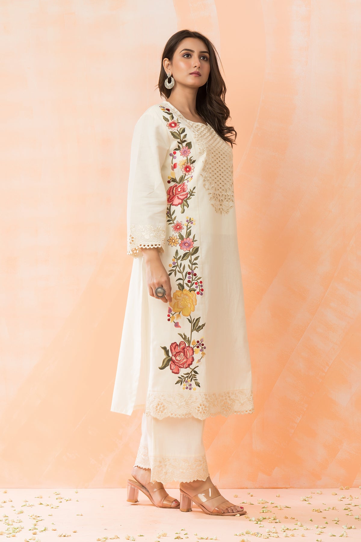 Embroidered Cotton Kurta-Pant Set