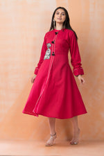 Sacred Suta Cotton Frock with Hand-painted Applique work