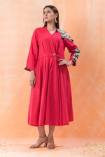 Sacred Suta Cotton Frock with Hand-painted Applique work