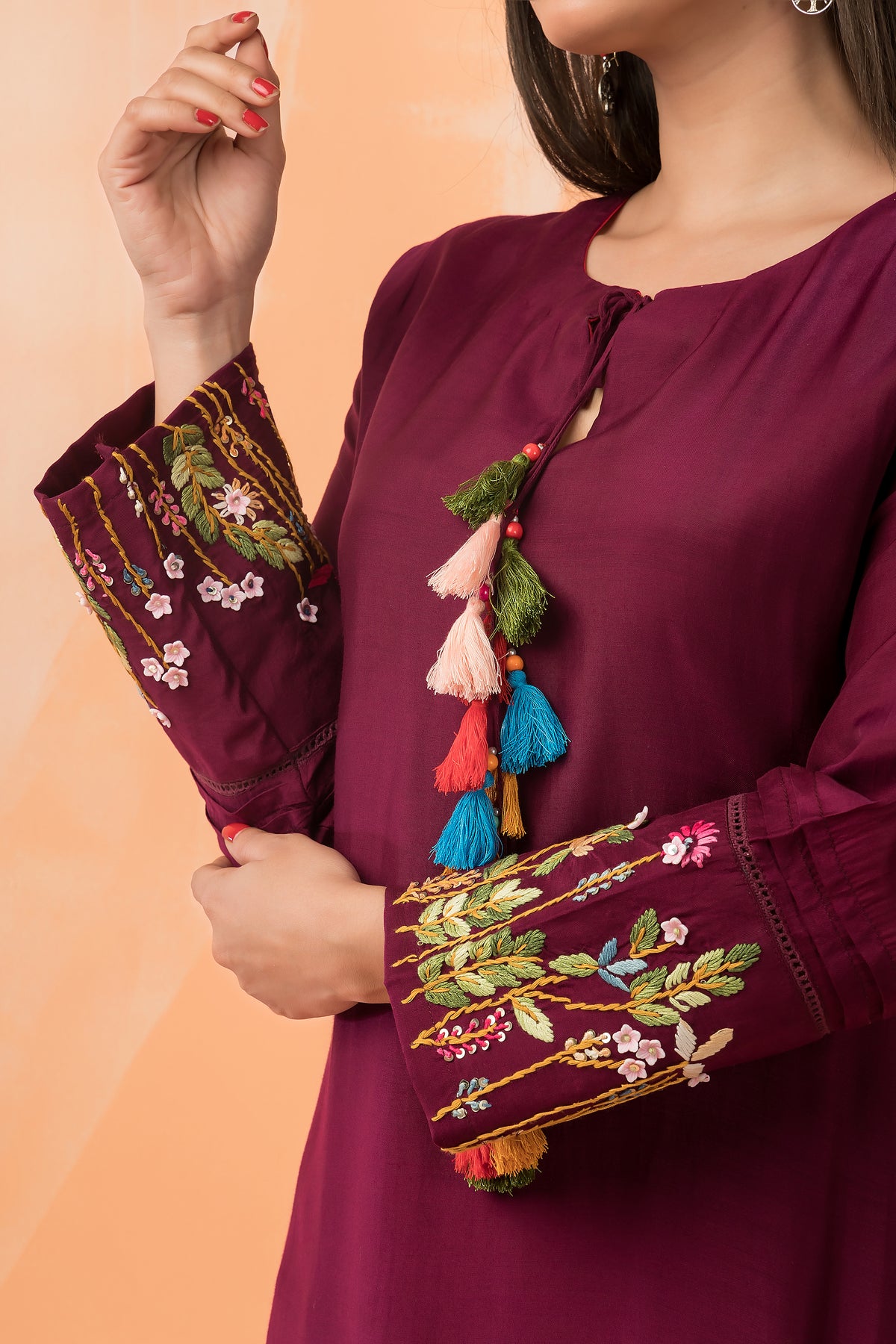 Embroidered Muslin Kurta-Pant set