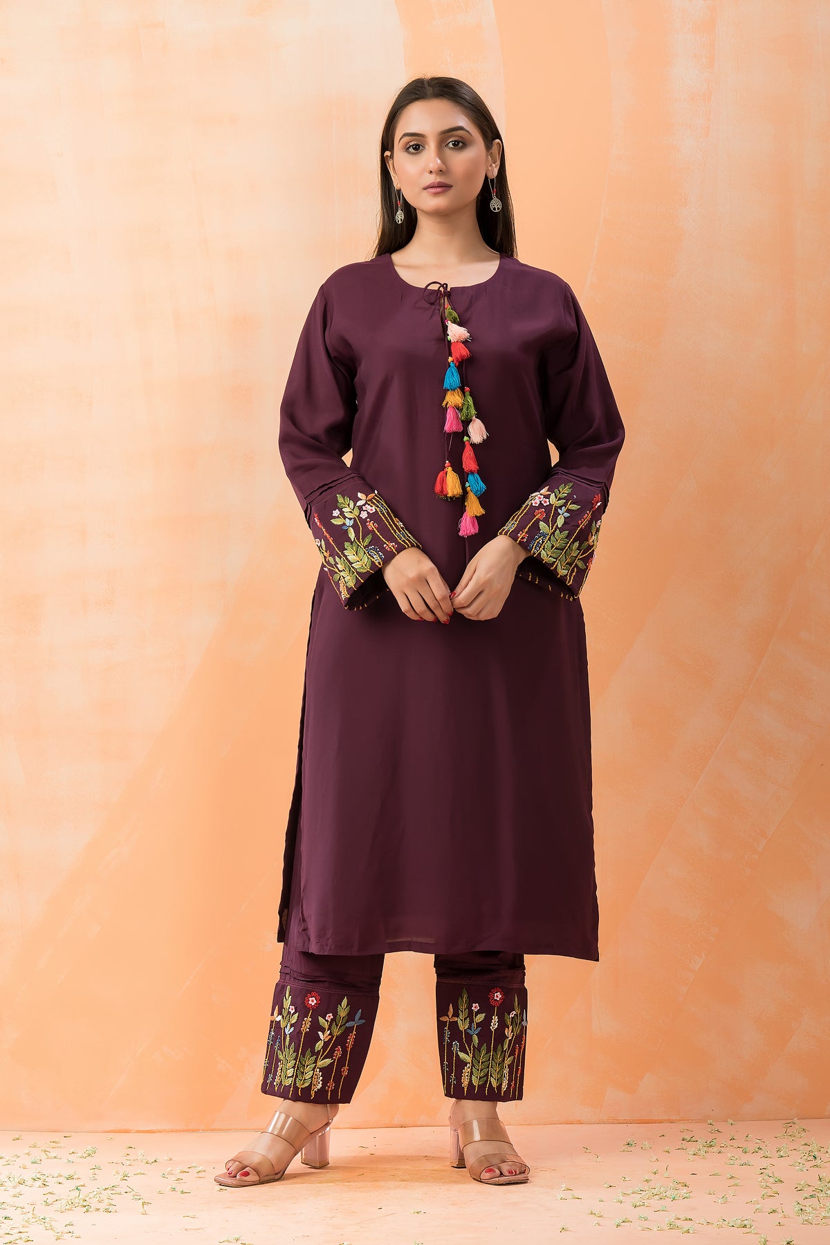 Embroidered Muslin Kurta-Pant set