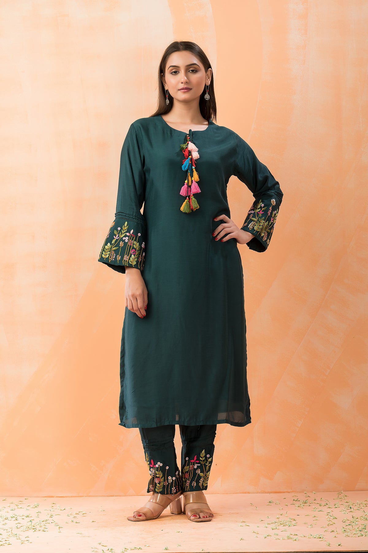 Embroidered Muslin Kurta-Pant set