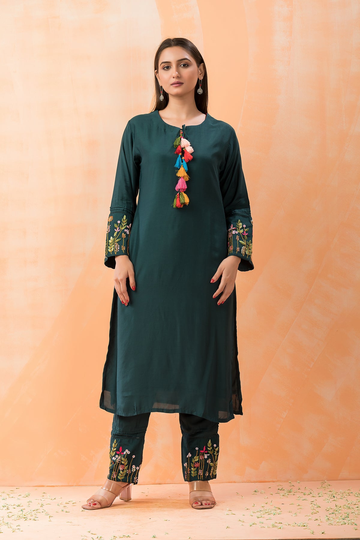 Embroidered Muslin Kurta-Pant set