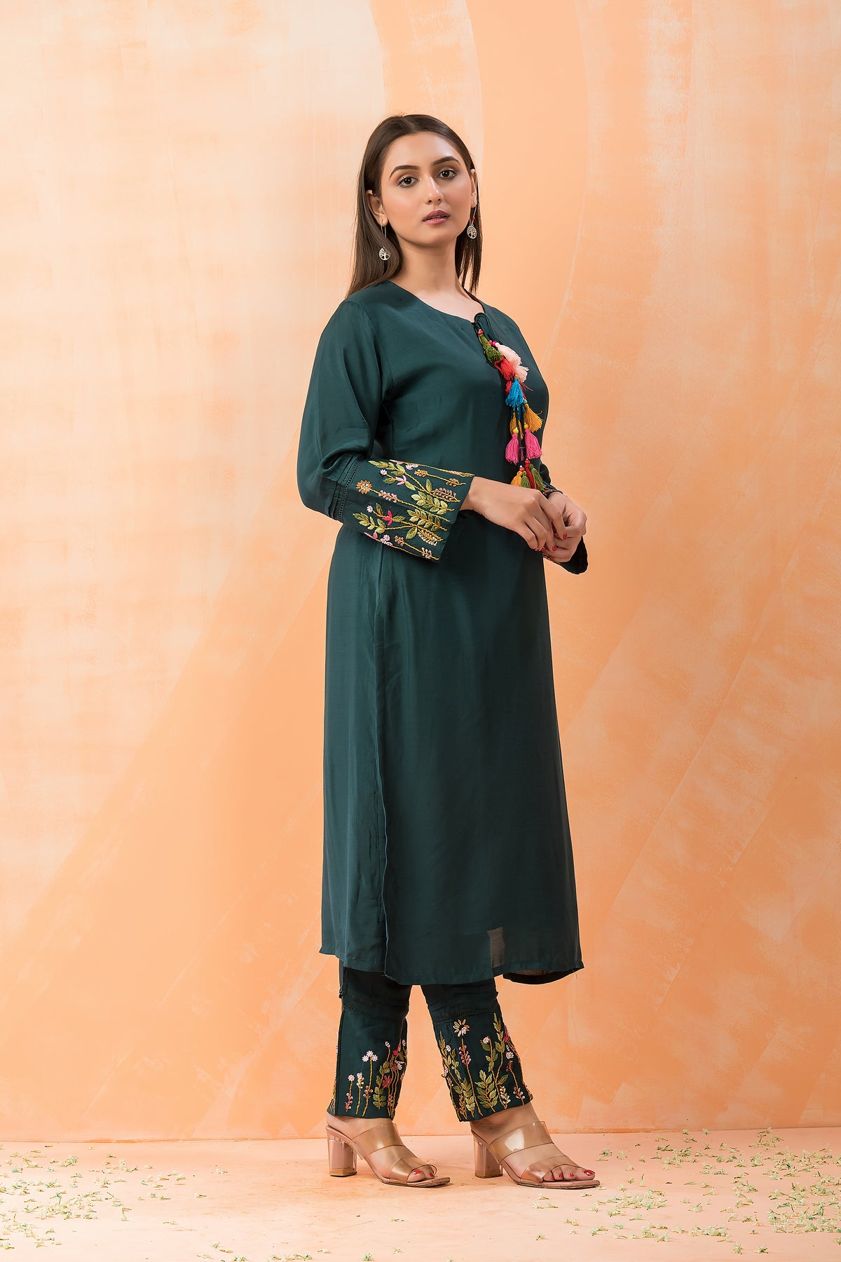 Embroidered Muslin Kurta-Pant set