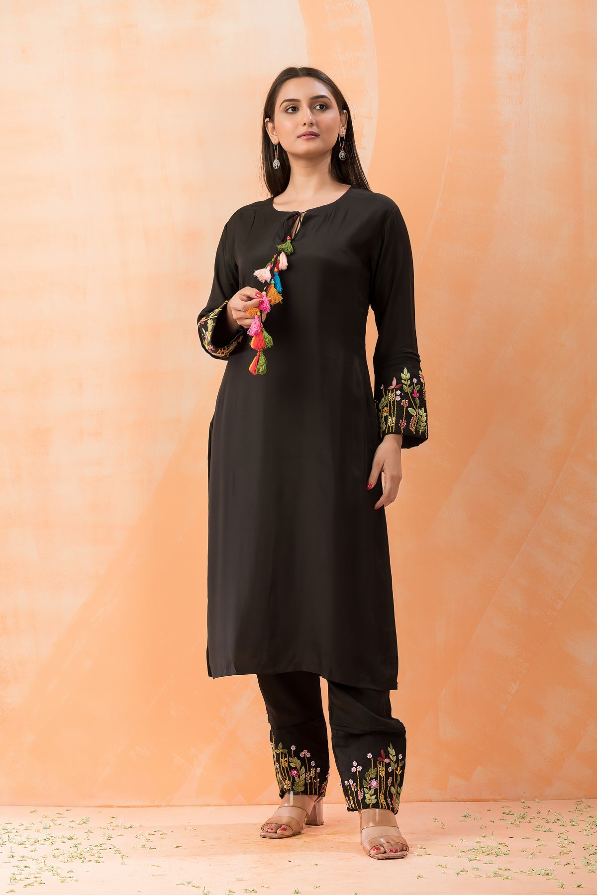 Embroidered Muslin Kurta-Pant set