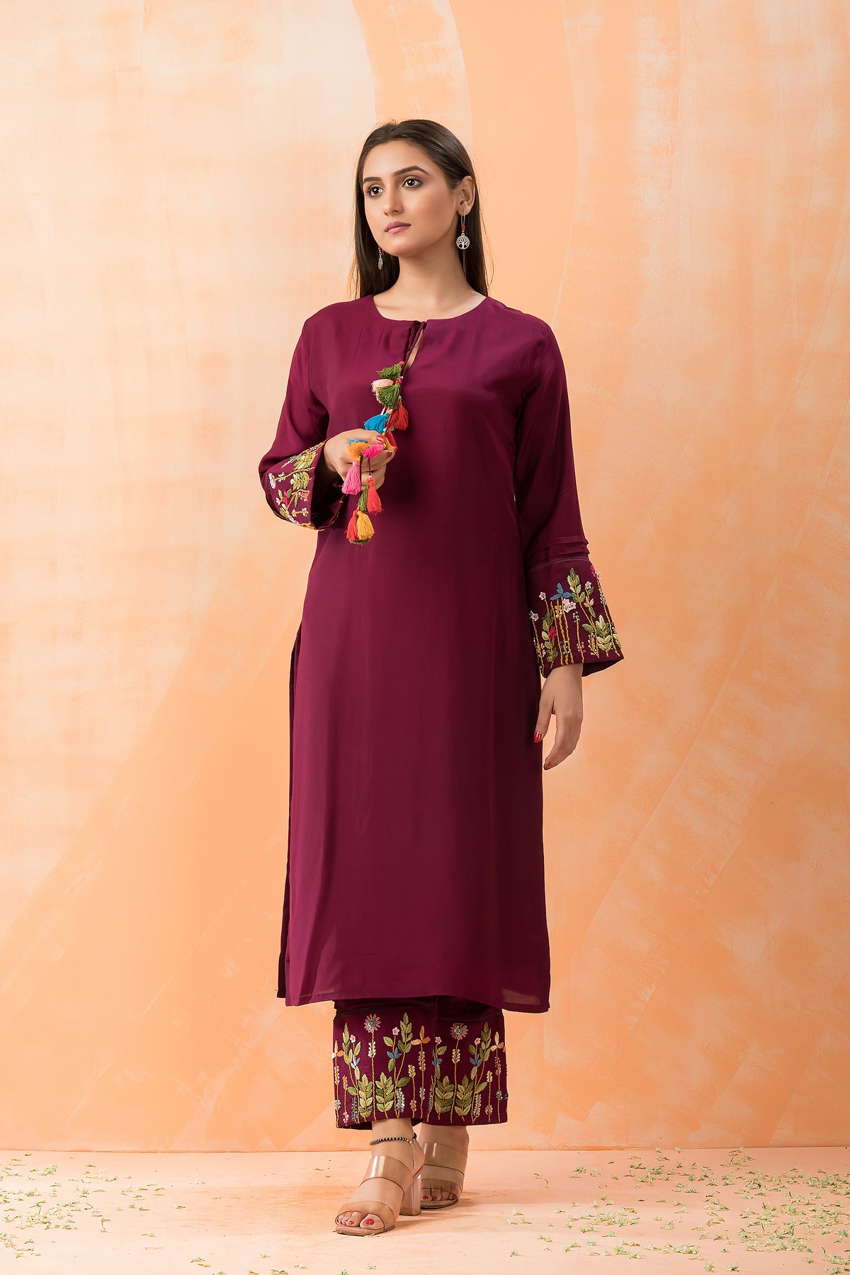 Embroidered Muslin Kurta-Pant set