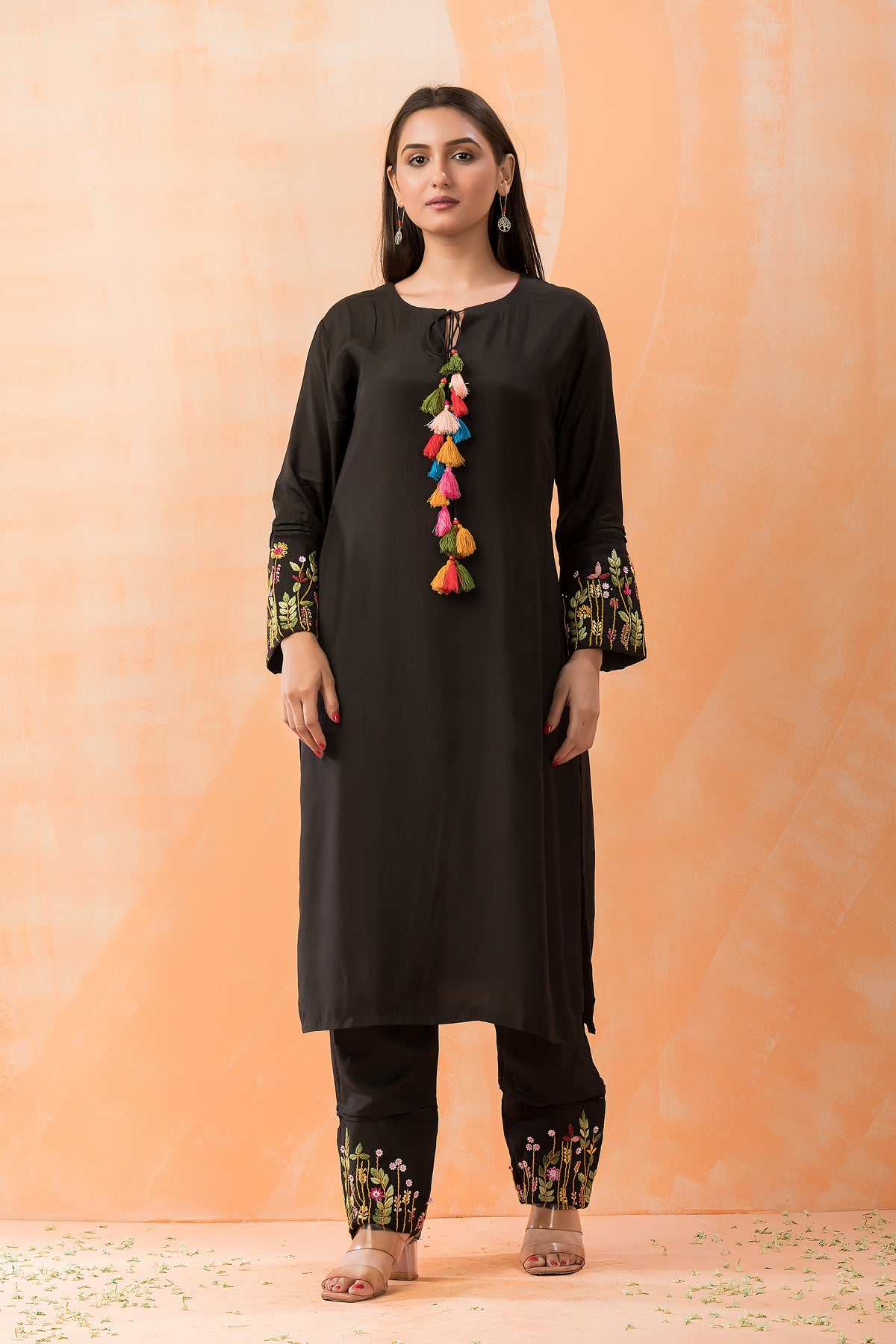 Embroidered Muslin Kurta-Pant set