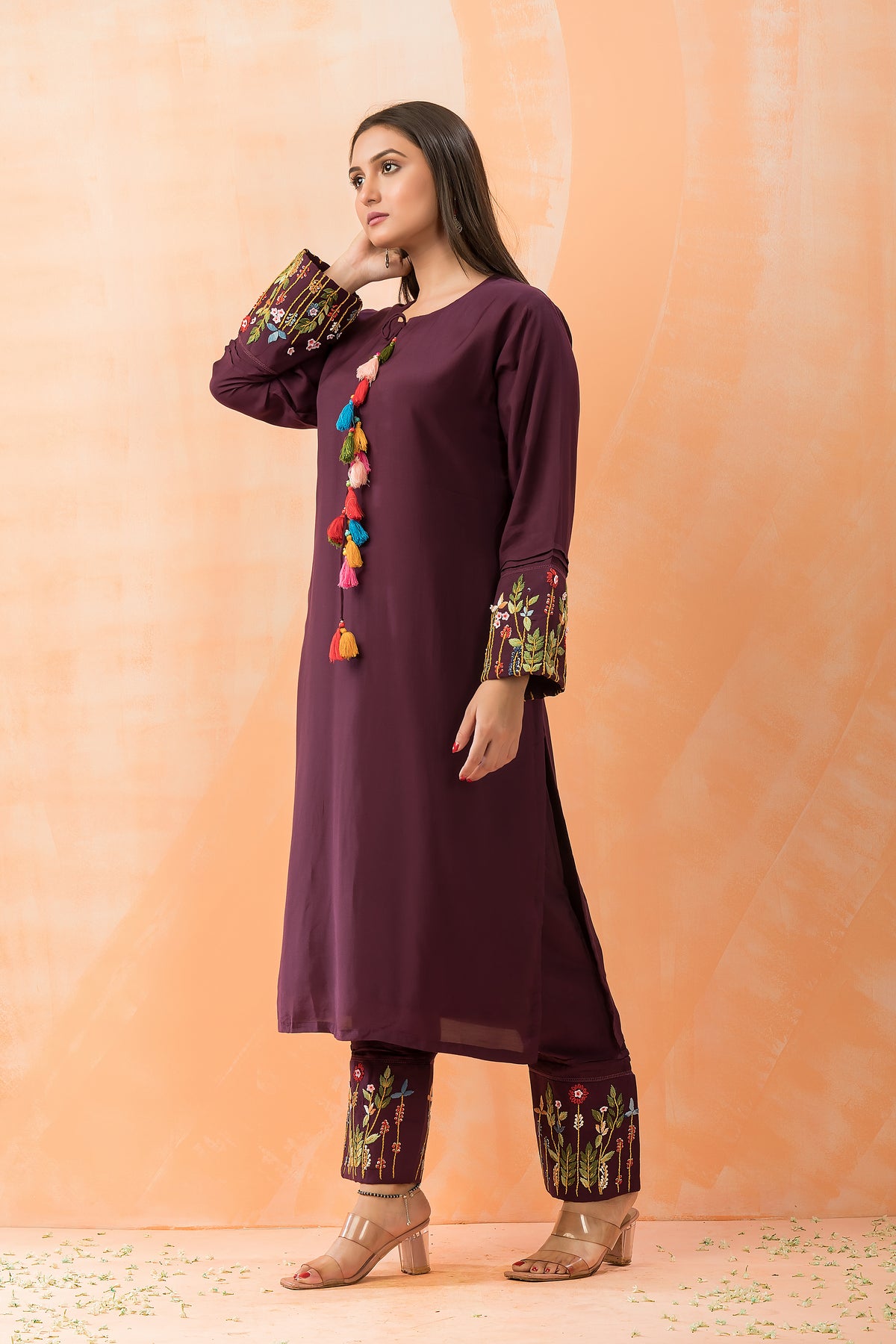 Embroidered Muslin Kurta-Pant set