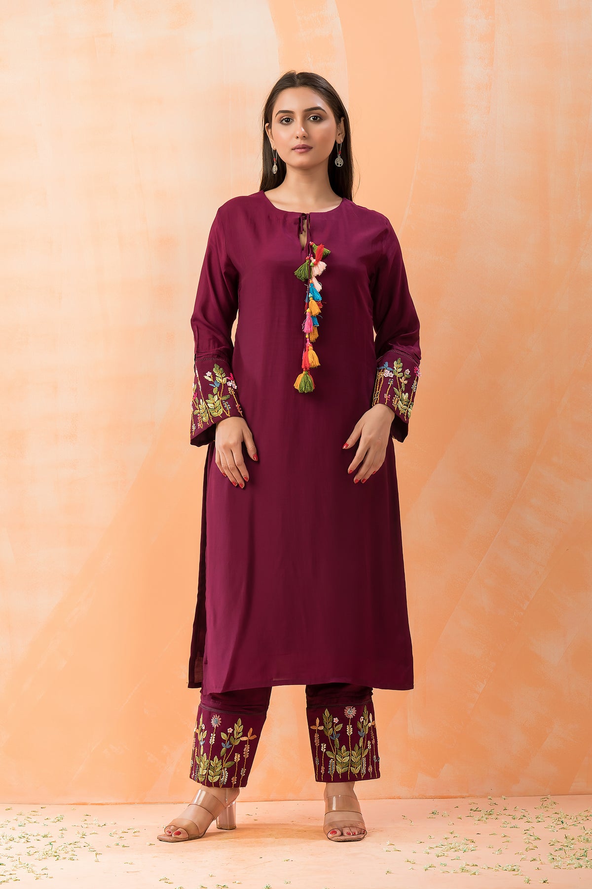 Embroidered Muslin Kurta-Pant set