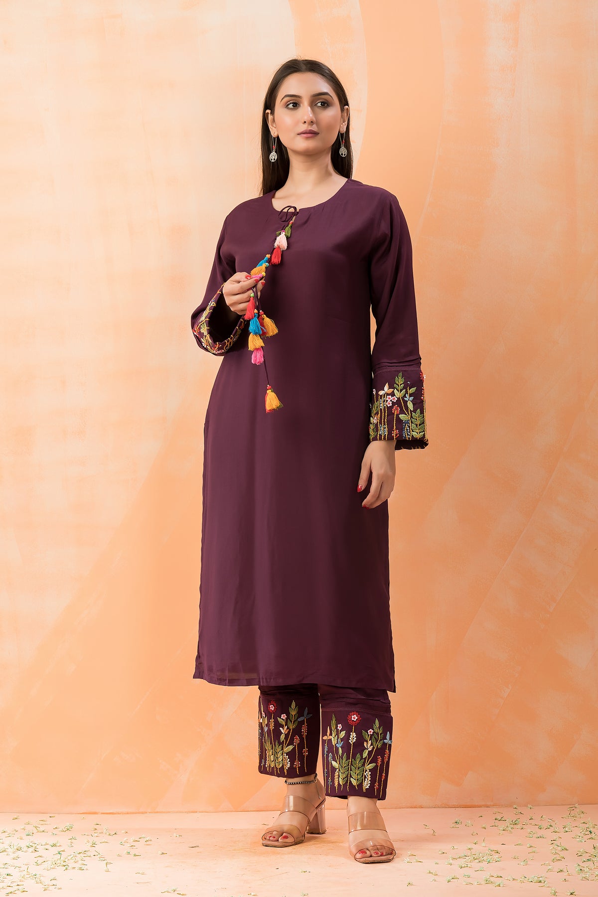 Embroidered Muslin Kurta-Pant set