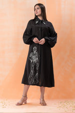 Hand-painted Knee length Silk Dress