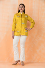 Sacred Suta Embroidered Shirt Collar Top