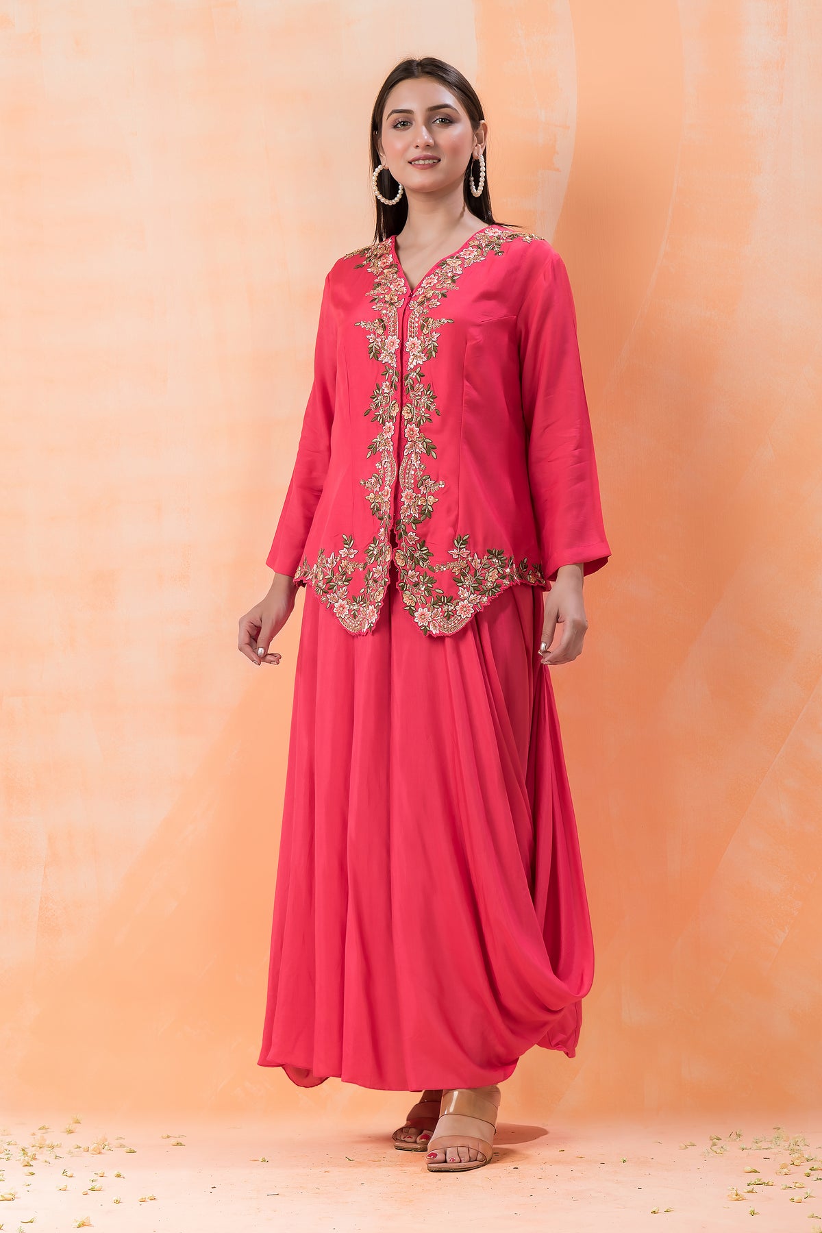 Sacred Suta Ethnic Muslin Gown with Jacket