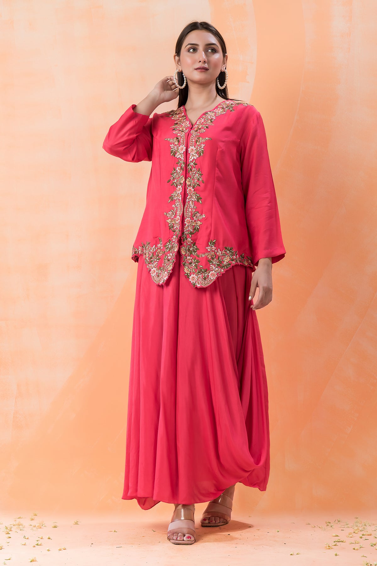 Sacred Suta Ethnic Muslin Gown with Jacket