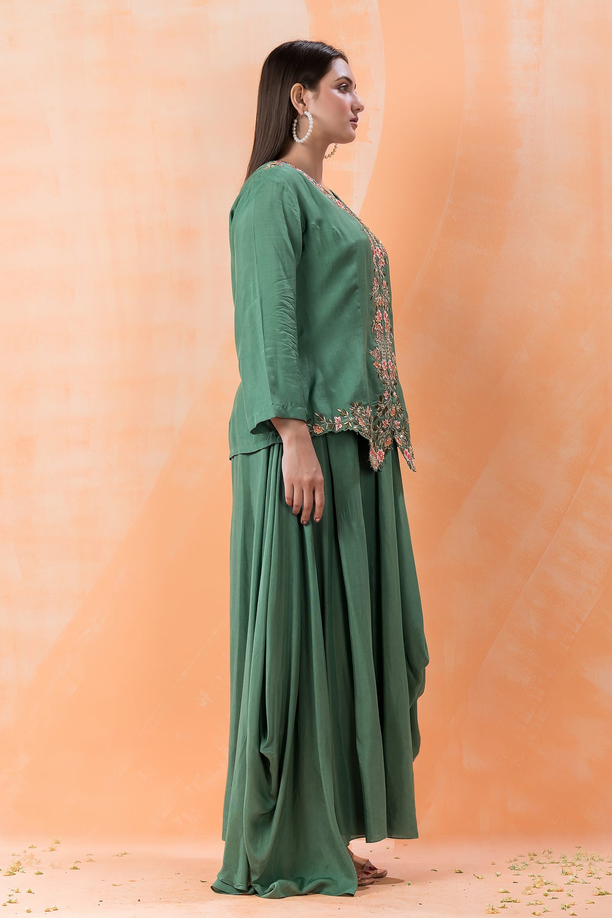 Sacred Suta Ethnic Muslin Gown with Jacket