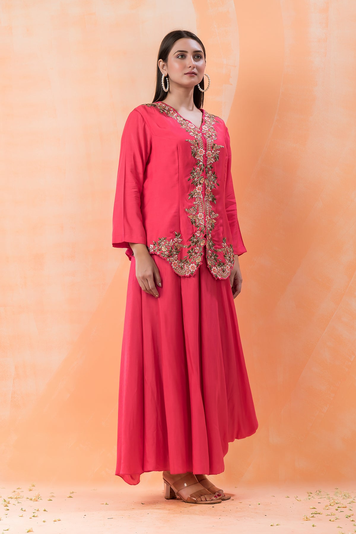 Sacred Suta Ethnic Muslin Gown with Jacket