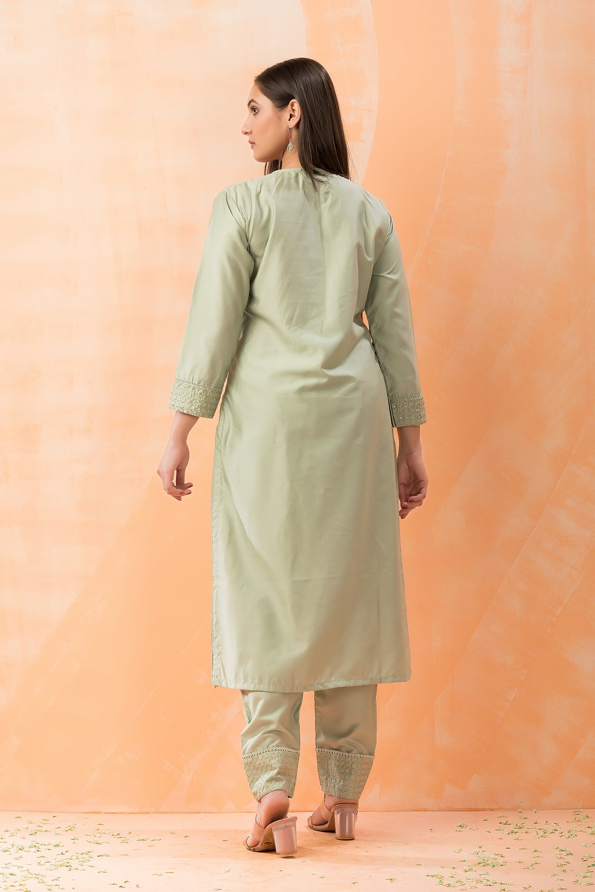 Embroidered Silk Kurta-PantSet