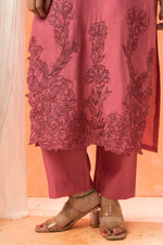 Embroidered muslin Kurta-Pant-dupatta Set
