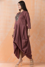 Cotton Gown with Neckpiece