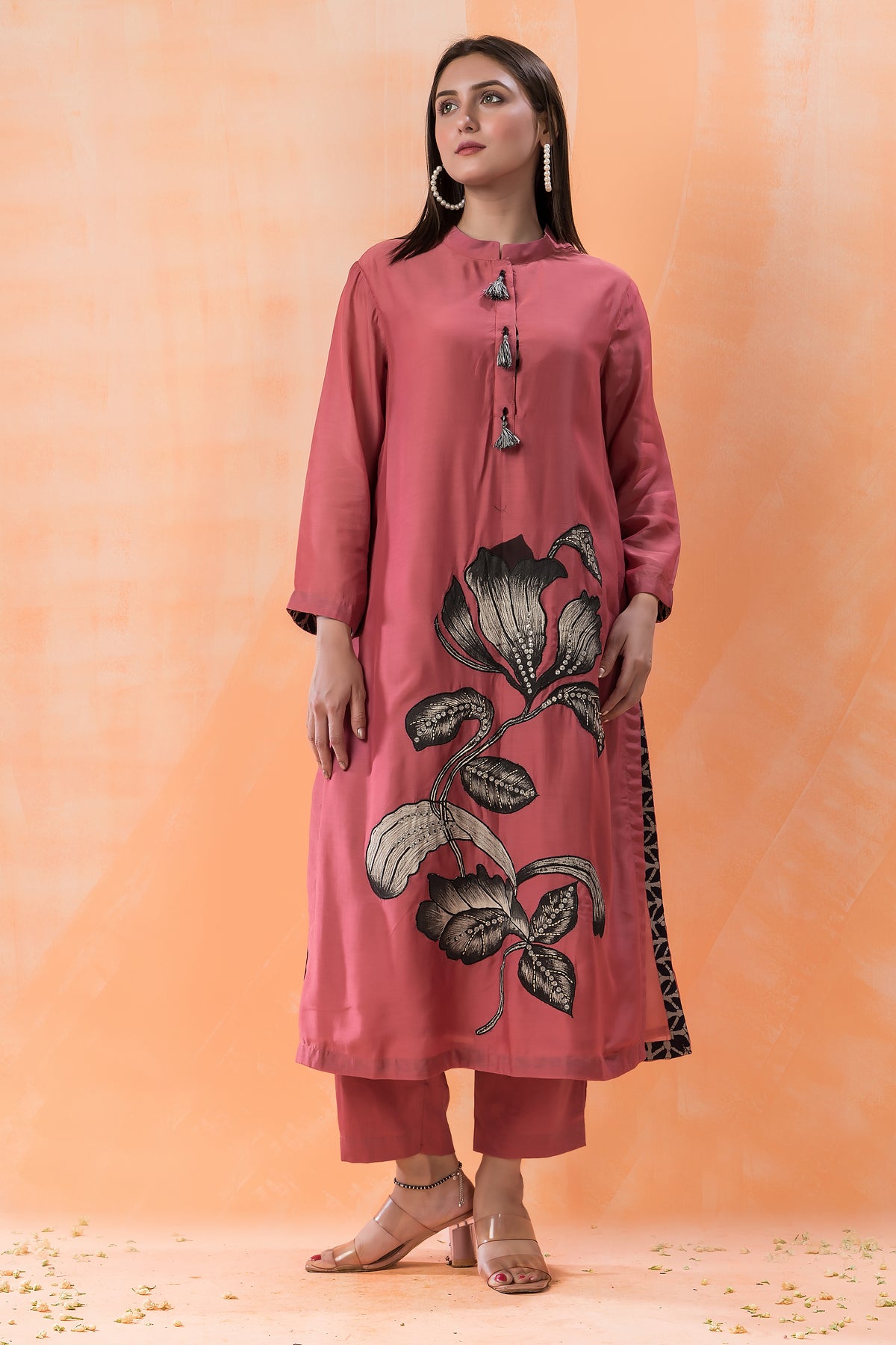 Hand Painted and Embroidered Kurta-Pant-Dupatta Set