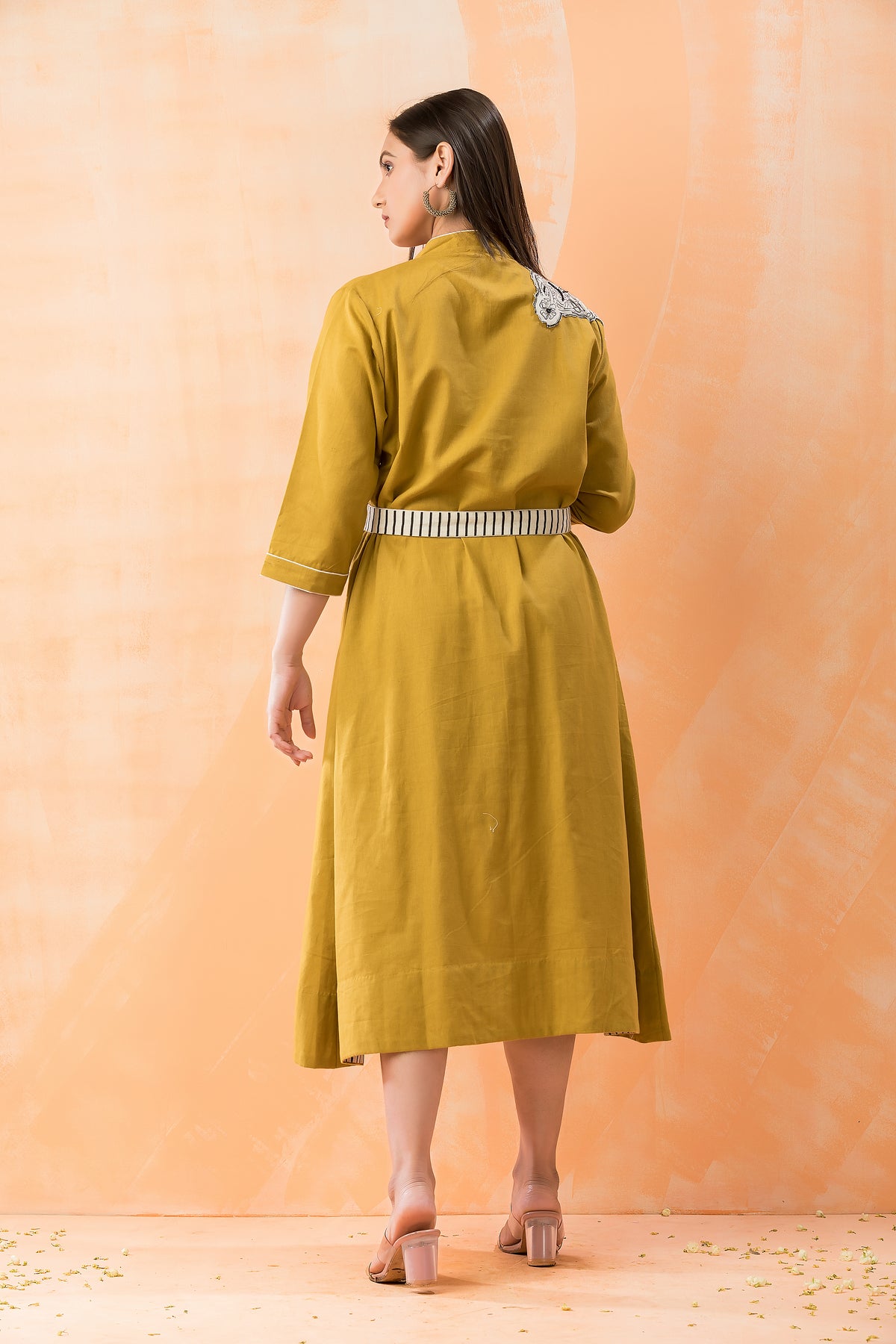 Designer Appliqued Midi Dress