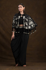 Embroidered Cape Dress