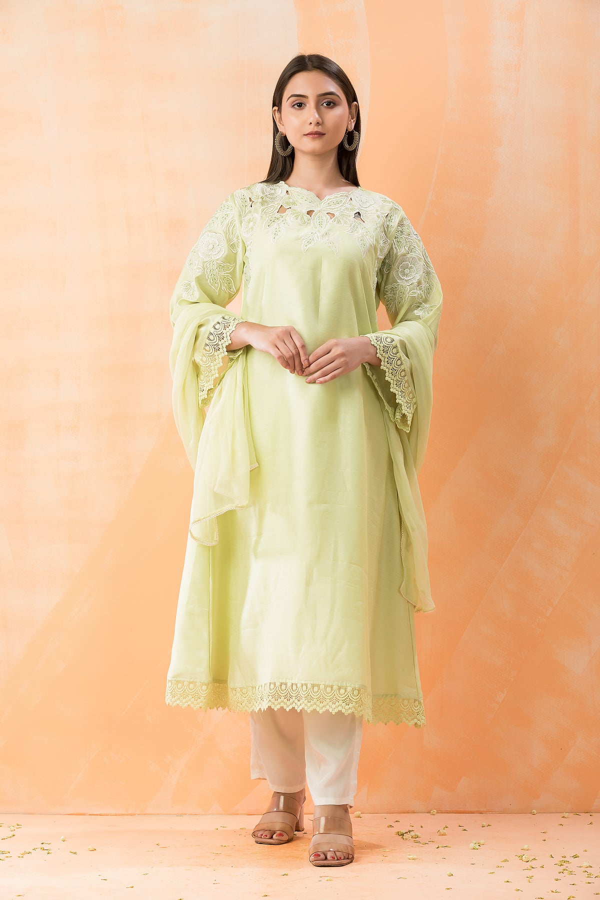 Silk Kurta-pant-dupatta Set