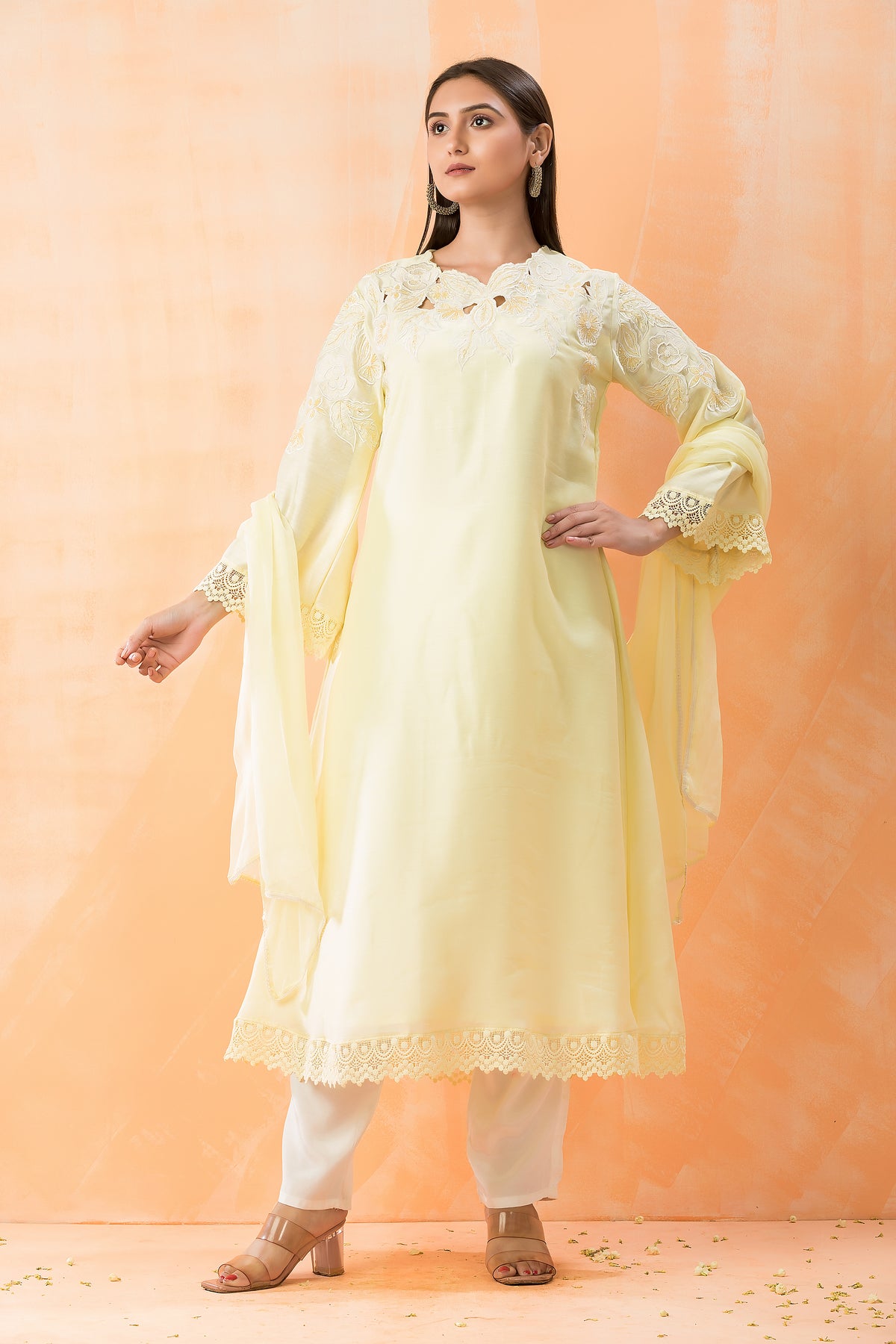 Silk Kurta-pant-dupatta Set