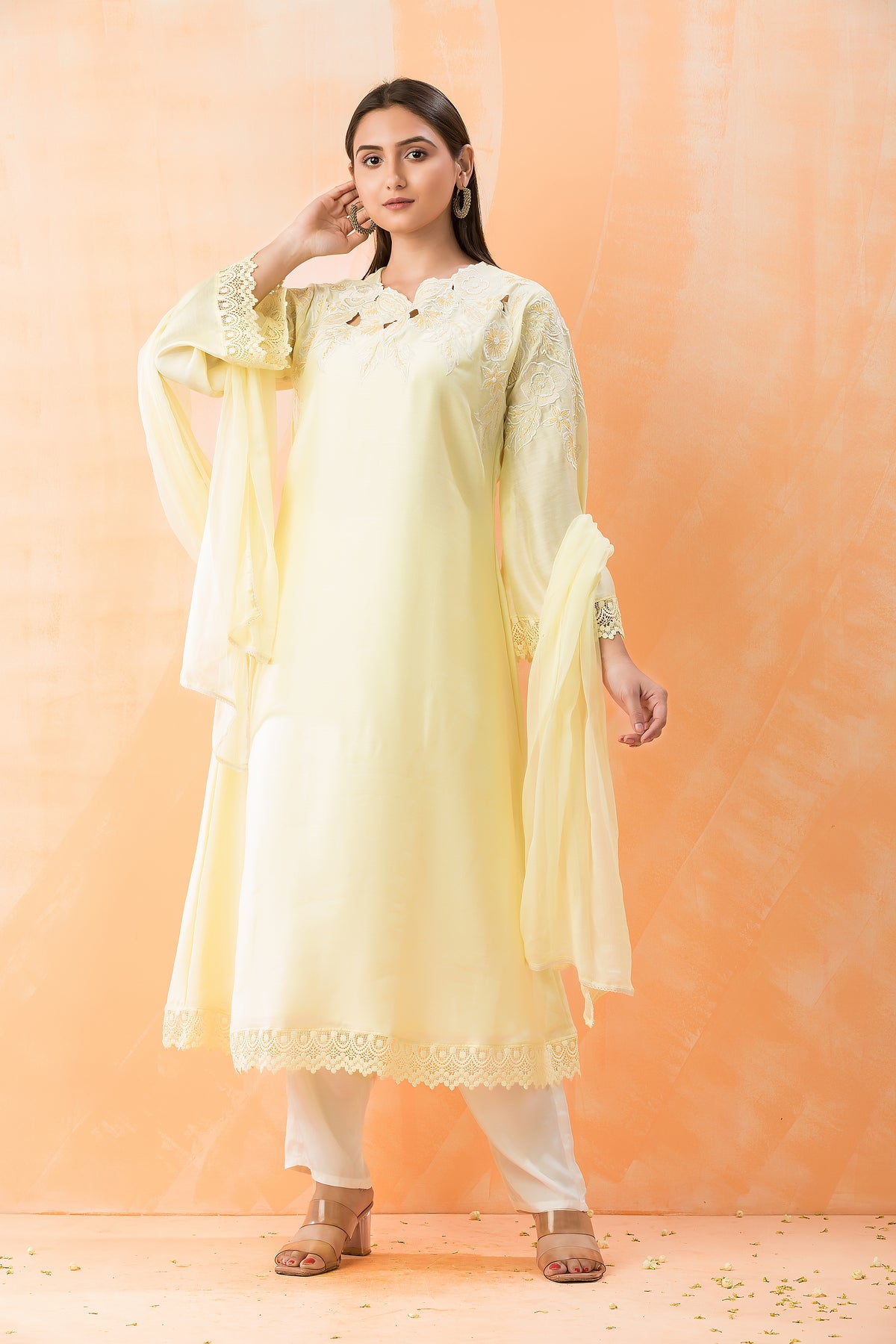 Silk Kurta-pant-dupatta Set