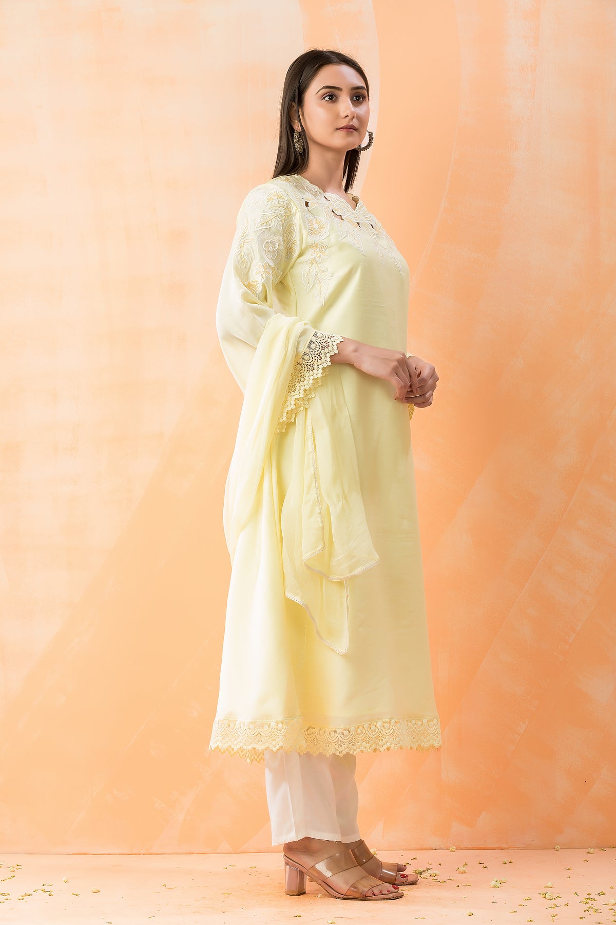 Silk Kurta-pant-dupatta Set